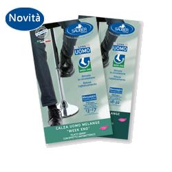 CALZA UOMO MELANGE 140 DENARI TAGLIA GRANDEJEANS CHIARO - pharmaluna