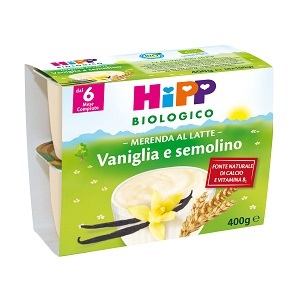 HIPP BIO HIPP BIO MERENDA AL LATTE VANIGLIA SEMOLINO 4X100 G - pharmaluna