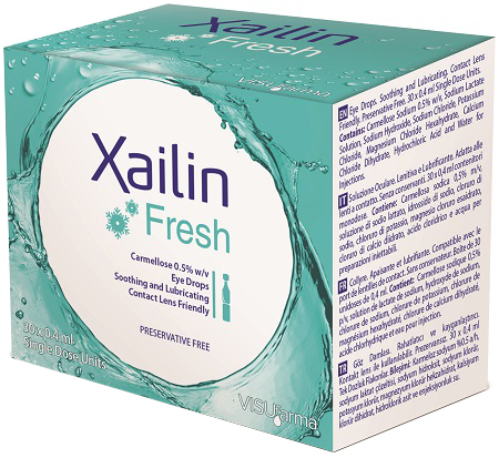 XAILIN FRESH GOCCE OCULARI CARBOSSIMETILCELLULOSA 0,5% 30 FLACONCINI MONODOSE 0,4 ML - pharmaluna