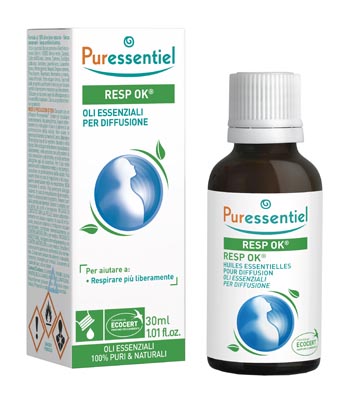 MISCELA RESP OK OLI ESSENZIALI PER DIFFUSIONE 30 ML PURESSENTIEL ECOCERT - pharmaluna