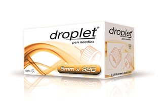 AGO PER PENNA DA INSULINA DROPLET 32 GAUGE 5 MM 100 PEZZI - pharmaluna