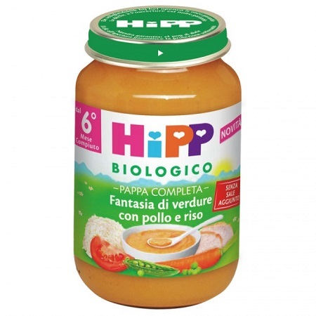 HIPP BIO PAPPA PRONTA FANTAS VERD POLLO RISO 190 G - pharmaluna