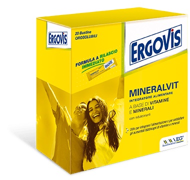 ERGOVIS MINERALVIT 20 BUSTE OROSOLUBILI 30 G - pharmaluna