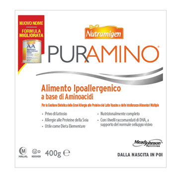 NUTRAMIGEN PURAMINO BARATTOLO 400 G - pharmaluna