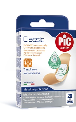 CEROTTO PIC CLASSIC 19X72 MM ANTIBATTERICO 20 PEZZI - pharmaluna