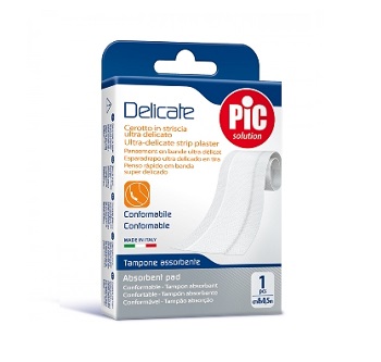 CEROTTO PIC DELICATE STRISCIA BIANCA CON TAMPONE ANTIBATTERICO CM 8X0,5 M - pharmaluna