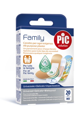 CEROTTO PIC STRIP FAMILY 20 PEZZI ANTIBATTERICO CON TAMPONE - pharmaluna