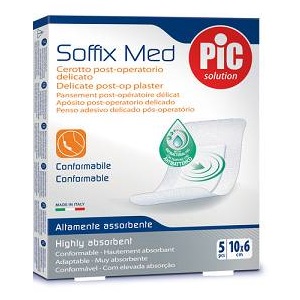 CEROTTO PIC SOFFIX MED IN TNT STERILE 10X6 CM ANTIBATTERICO 5 PEZZI - pharmaluna