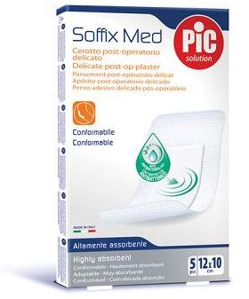 CEROTTO PIC SOFFIX MED IN TNT  10X12 CM ANTIBATTERICO 5 PEZZI - pharmaluna