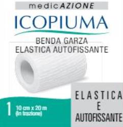 BENDA GARZA ELASTICA ICOPIUMA AUTOFISSANTE CM 10 X 20 MT - pharmaluna