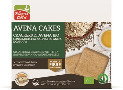 FSC AVENACAKES CRACKERS DI AVENA CON SEMI DI CANAPA E CHIA BIO VEGAN SENZA LIEVITO DI BIRRA AD ALTO CONTENUTO DI FIBRA 250 G - pharmaluna