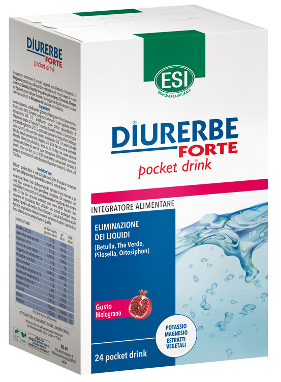 ESI DIURERBE FORTE POCKET DRINK MELOGRANO 24 X 20 ML - pharmaluna