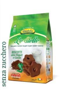 FARABELLA BISCOTTI LE STELLE ALLO YOGURT E CACAO SENZA ZUCCHERO 300 G - pharmaluna