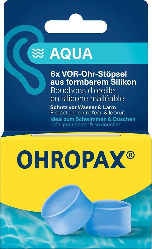TAPPO AURICOLARE SILICONE AQUA OHROPAX 6 PEZZI - pharmaluna