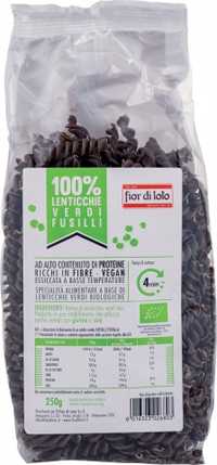 FUSILLI DI LENTICCHIE VERDI BIO 250 G - pharmaluna