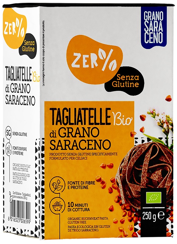 ZERO% GLUTINE TAGLIATELLE A NIDO DI GRANO SARACENO INTEGRALESENZA GLUTINE BIO 250 G - pharmaluna