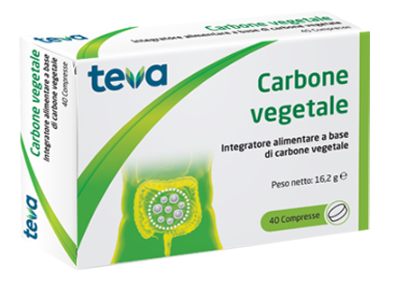 CARBONE VEGETALE TEVA 40 COMPRESSE 16,2 G - pharmaluna