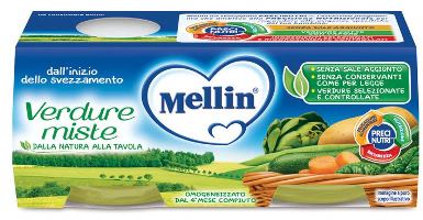 MELLIN OMOGENEIZZATO VERDURE MISTE 2 X 80 G - pharmaluna