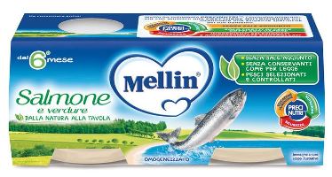 MELLIN OMOGENEIZZATO SALMONE 2 X 80 G - pharmaluna
