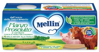 MELLIN OMOGENEIZZATO MANZO PROSCIUTTO CON VERDURE 2 PEZZI X 120 G - pharmaluna