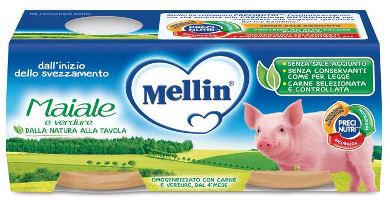 MELLIN OMOGENEIZZATO MAIALE CON VERDURE 2 PEZZI X 80 G - pharmaluna