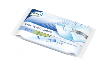 TENA WET WASH GLOVE GUANTO DETERGENTE UMIDIFICATO 8 PEZZI - pharmaluna