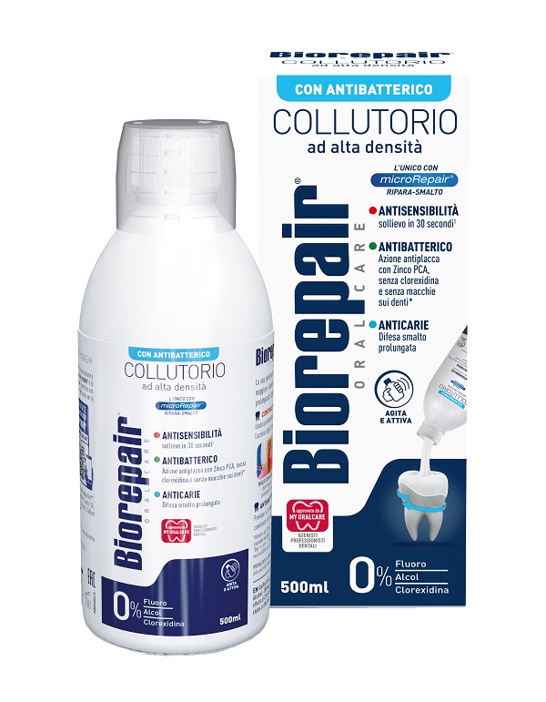 BIOREPAIR ORAL CARE COLLUTORIO ALTA INTENSITA' 3IN1 ANTISENSIBILITA', ANTIBATTERICO, ANTICARIE 500 ML - pharmaluna