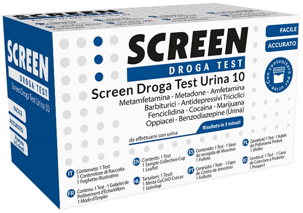 DROGA TEST CHE RILEVA 10 DROGHE TRAMITE URINA RISULTATO PER OGNI DROGA ANALIZZATA SCREEN DROGA TEST URINA 10 - pharmaluna