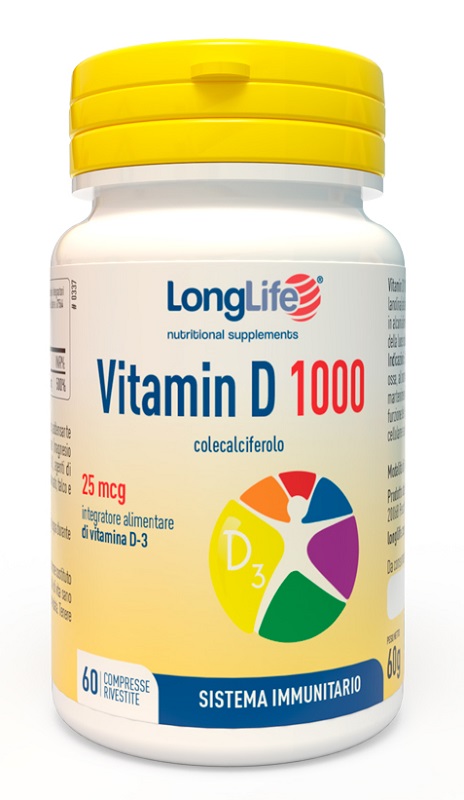 LONGLIFE VITAMIN D 1000UI 60 COMPRESSE RIVESTITE - pharmaluna