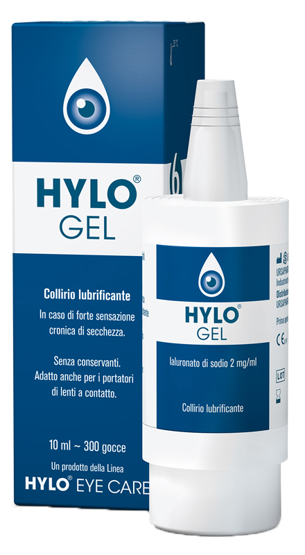 HYLO-GEL COLLIRIO LUBRIFICANTE ACIDO IALURONICO 0,2% 10 ML - pharmaluna