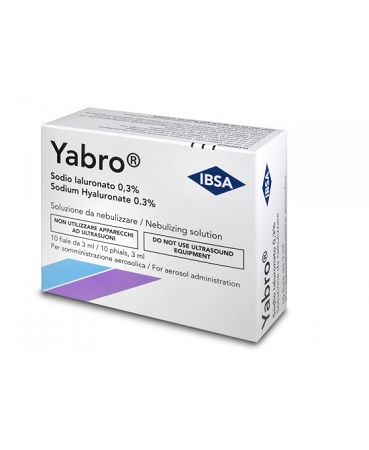 YABRO 10 FIALE 3ML ACIDO IALURONICO 0,3% SOLUZIONE PER NEBULIZZATORE - pharmaluna