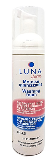 LUNADERM MOUSSE IGIENIZZANTE DETERGENTE INTIMO PELLI IRRITATE ED ALTERATE 150 ML - pharmaluna