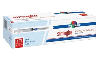 SIRINGA PER VENIPUNTURA MASTER-AID 5 ML GAUGE 23 10 PEZZI - pharmaluna