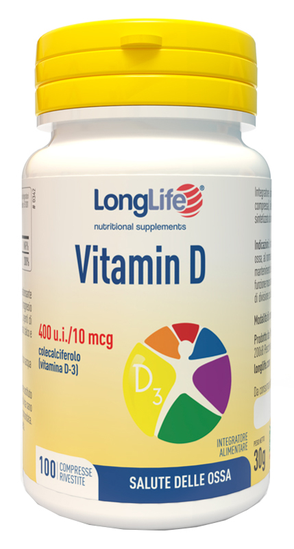 LONGLIFE VITAMINA D3 400UI 100 COMPRESSE - pharmaluna