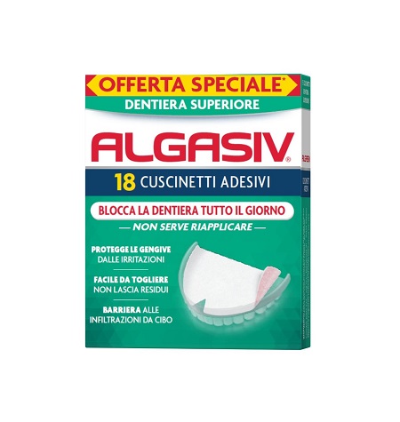 ALGASIV ADESIVO PER PROTESI DENTARIA SUPERIORE 15 PEZZI OFFERTA SPECIALE + 3 PEZZI - pharmaluna