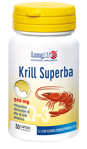 LONGLIFE KRILL SUPERBA 30 CAPSULE INODORI DA 600 MG - pharmaluna