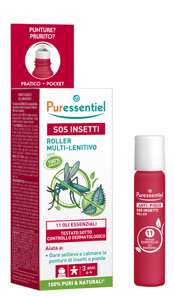 PURESSENTIEL SOS INSETTI ROLLER 11 OLI ESSENZIALI 5 ML - pharmaluna