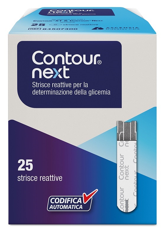 STRISCE MISURAZIONE GLICEMIA CONTOUR NEXT 25 PEZZI - pharmaluna