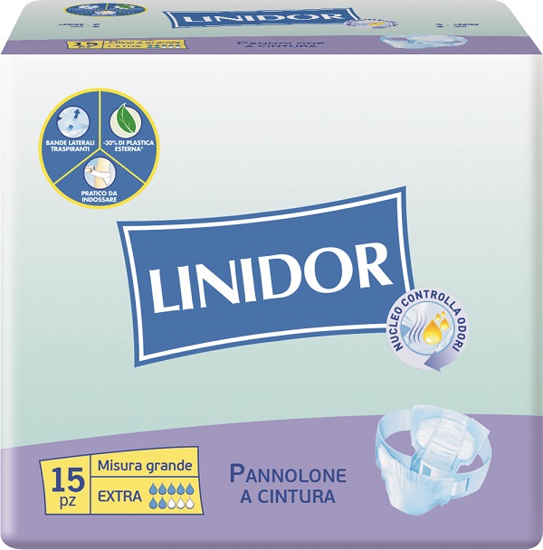 PANNOLONE LINIDOR A CINTURA EXTRA MISURA GRANDE 15 PEZZI - pharmaluna