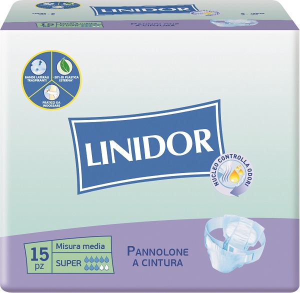 PANNOLONE LINIDOR SUPER PANNOLINO A CINTURA MM 15 PEZZI - pharmaluna