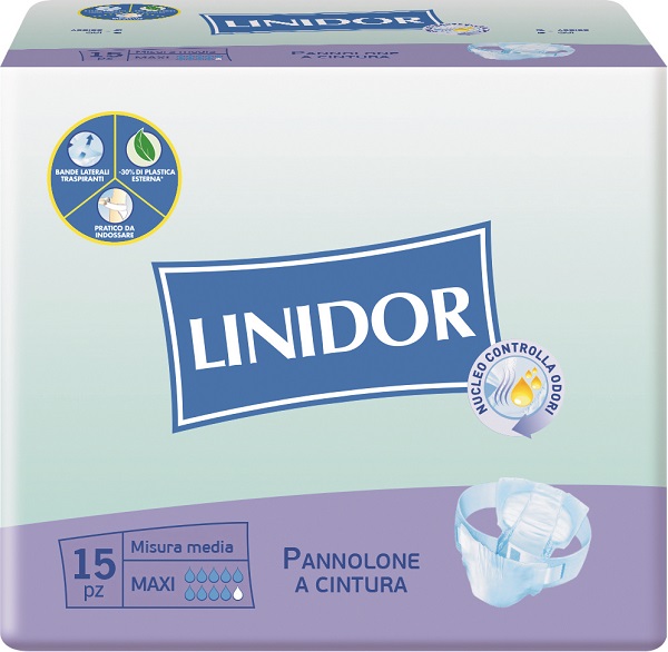 PANNOLONE LINIDOR A CINTURA MAXI MISURA MEDIA 15 PEZZI - pharmaluna