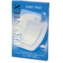 GARZA COMPRESSA PRONTEX SOFT PAD 10X12,5 6 PEZZI (5 TNT + 1 IMPERMEABILE AQUA PAD) - pharmaluna