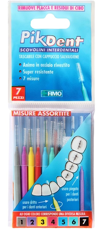 PIKDENT STUZZICOLINO 1 BUSTINA CON 7 MISURE ASSORTITE - pharmaluna