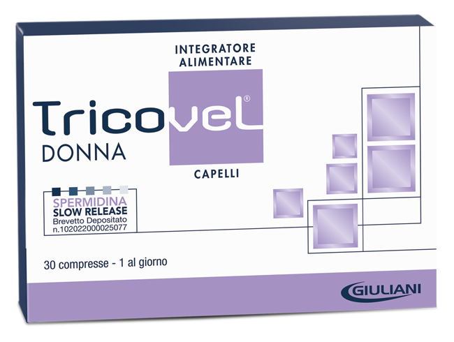 TRICOVEL DONNA INTEGRATORE ALIMENTARE CON NUTRIENTI SPECIFICI PER CAPELLI 30 COMPRESSE - pharmaluna
