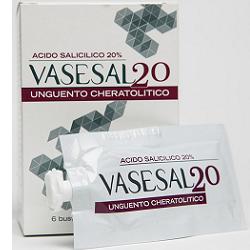 VASESAL 20 6 BUSTINE PLURIDOSE DA 5 ML UNGUENTO CHERATOLITICO - pharmaluna