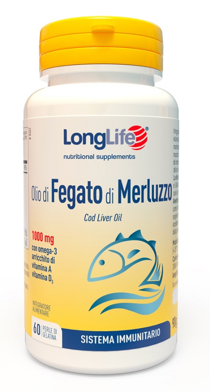 LONGLIFE OLIO FEGATO MERLUZZO 1000 MG 60 PERLE IN GELATINA - pharmaluna