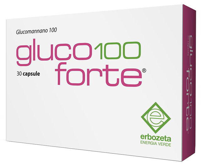 GLUCO 100 FORTE GLUCOMANNANO 100 30 CAPSULE DA 900 MG - pharmaluna