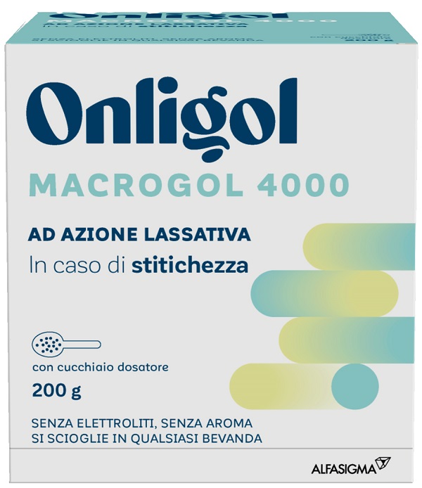 ONLIGOL MACROGOL 4000 200 G CON CUCCHIAINO DOSATORE SENZA ZUCCHERO - pharmaluna