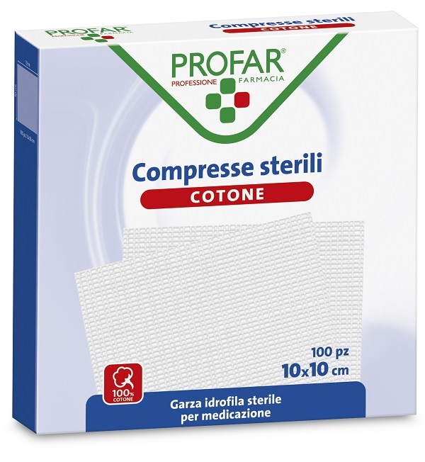 GARZA IDROFILA PROFAR COMPRESSA STERILE 10X10 CM 100 PEZZI - pharmaluna
