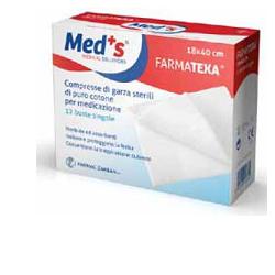 GARZA COMPRESSA MEDS FARMATEXA 12/8 18X40CM 12 PEZZI - pharmaluna
